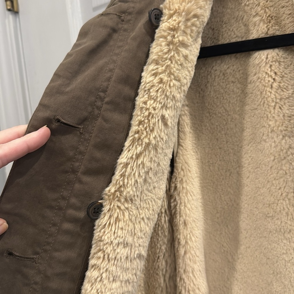 La Vie Women's Brown Sherpa-Lined Utility Jacket - Picture 5 of 9